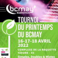 Tournoi BCMAY du Printemps en Avril : c'est parti pour vous inscrire !