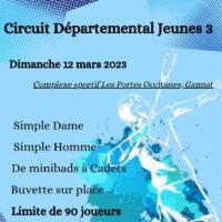 inscriptions au tournoi jeunes de GANNAT 03 le dimanche 12 mars 2023