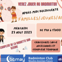 Mercredi 23 août 2023 après midi découverte badminton