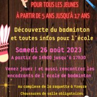 Après midi découverte du badminton au complexe de la raquette sur YZEURE 03.