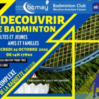 Après midi découverte du badminton ouvert à tous le mercredi 25 octobre 2023.