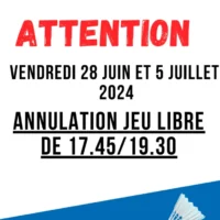 ⚠️⚠️annulation jeu libre !!