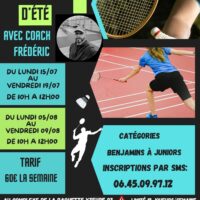 Stage jeune badminton 🏸 été ☀️☀️