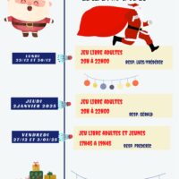 Horaires jeu libre vacances noël 2024/2025