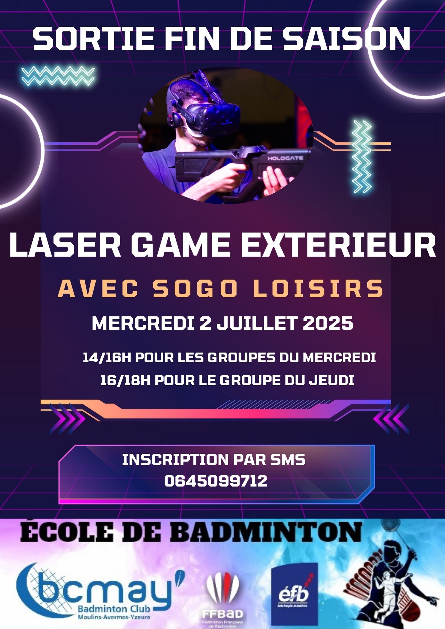 Sortie de fin de saison 2025 école de badminton