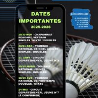 Calendrier des compétitions – Saison 2025/2026 