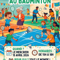 Découverte badminton mercredi 15 avril 2026